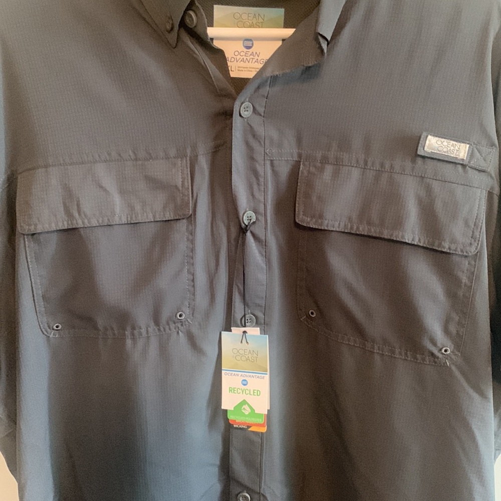 Men’s XL Ocean Coast Dark Grey Shirt Sleeve Shirt - Picture 5 of 6